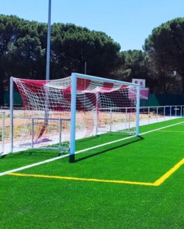 Juego Porterías Aluminio Fútbol 11 120×100 Abatibles Con Arquillos Galvanizados En Caliente