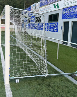 Juego Porterías Aluminio Fútbol 7 120×100 Mm Abatibles Con Arquillos Cincados