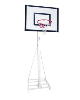 Juego De 2 Canastas Minibasket Deluxe Monotubo Tubo 100 Trasladable 2 Ruedas Con Carro -Sin Tablero,Aro
