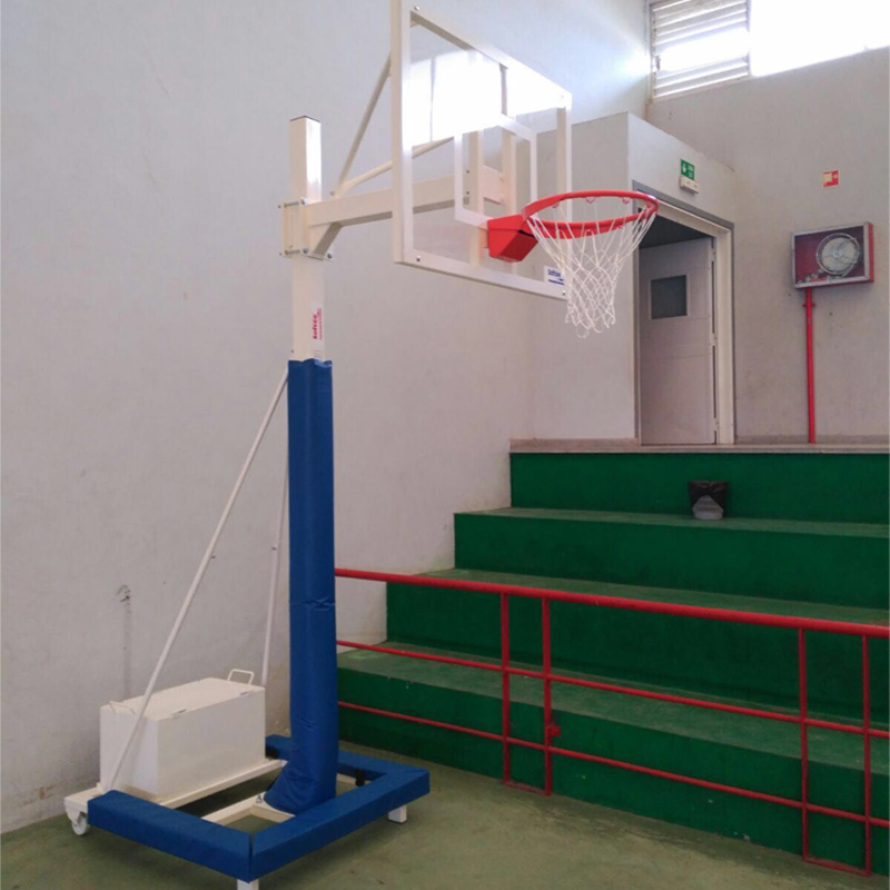 Juego De 2 Canastas Minibasket Deluxe Monotubo Tubo 100 Trasladable 2 Ruedas Con Carro -Sin Tablero,Aro - Imagen 2