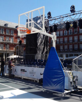 Juego De 2 Canastas Baloncesto Deluxe Monotubo Tubo 100 Trasladable 2 Ruedas Con Carro -Sin Tablero, Aro
