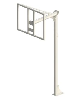 Juego Canastas Minibasket Monotubo New Tubo 114 Mm Fijas Con Base Para Anclaje-Sin Tablero, Aro