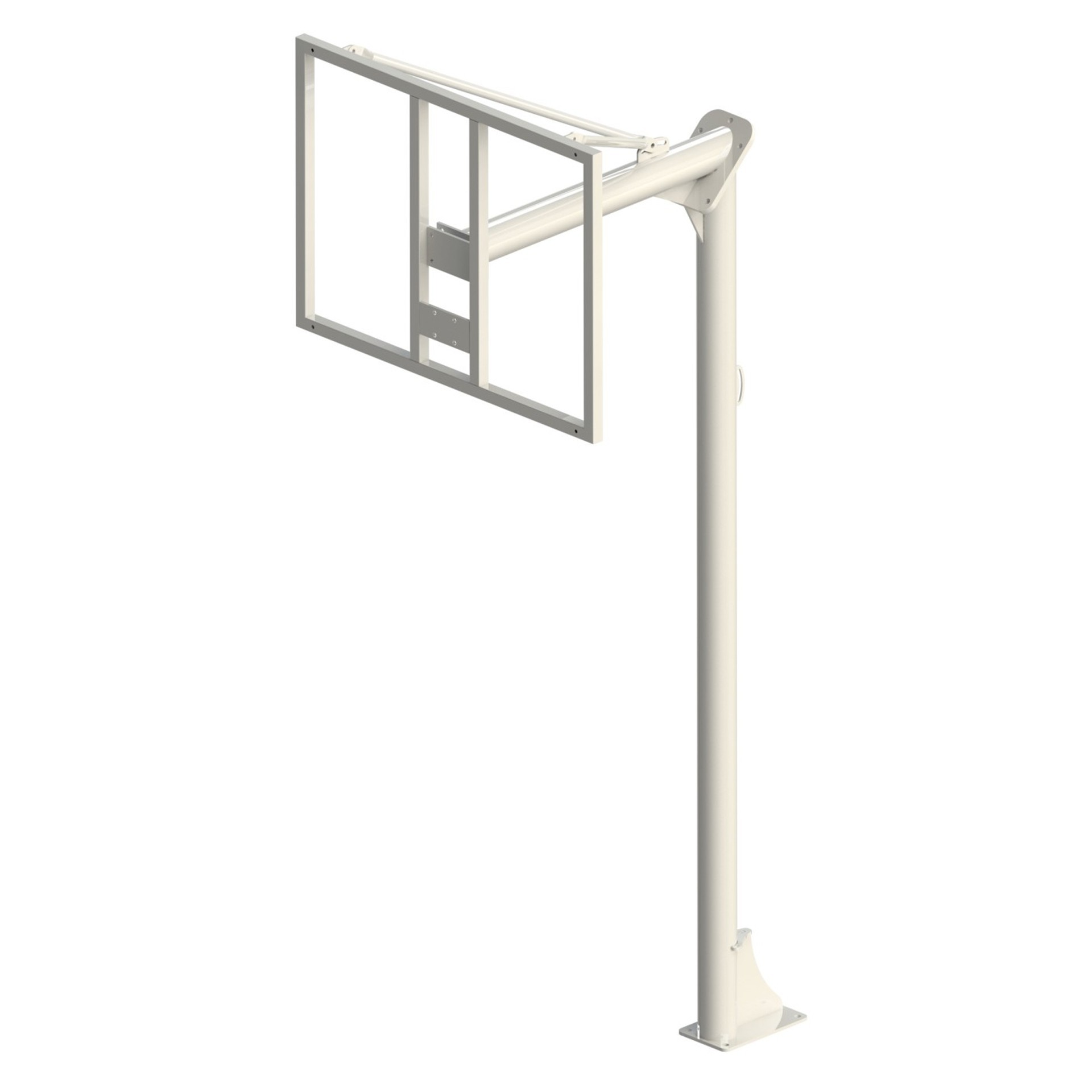Juego Canastas Minibasket Monotubo New Tubo 114 Mm Fijas Con Base Para Anclaje-Sin Tablero, Aro