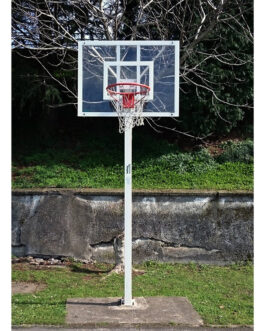 Juego De 2 Canastas Minibasket Deluxe Monotubo Tubo 100 Fijas Con Base Para Anclaje -Sin Tablero Ni Aro-