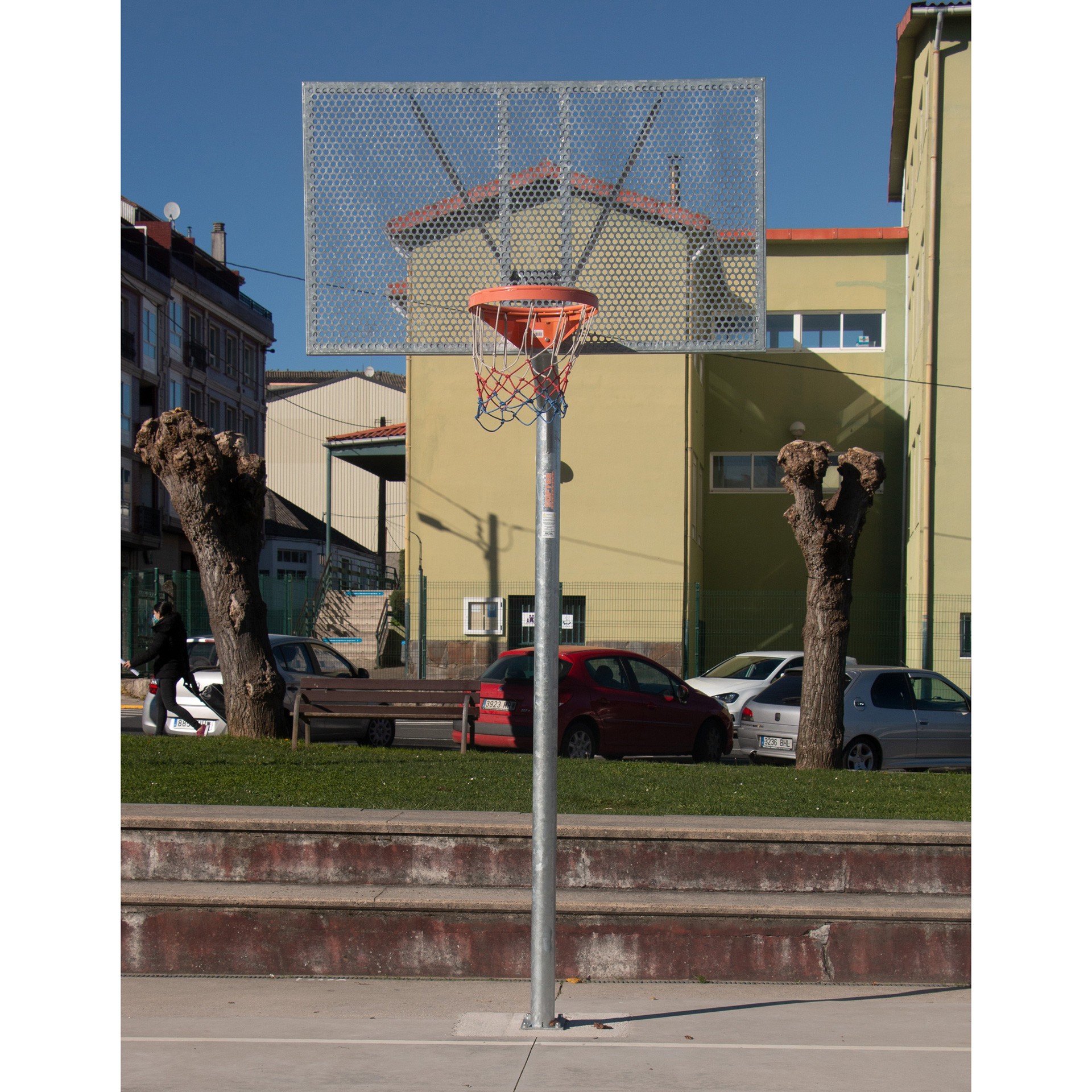 Juego Canastas Antivandálicas Baloncesto New Tubo 114 Mm Galvanizadas -Incluye Aros, Redes Y Tableros-