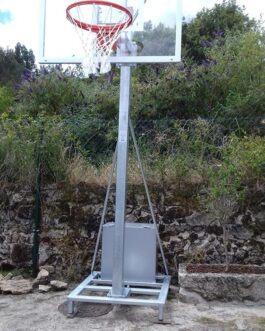 Juego Canastas Galvanizadas Minibasket Deluxe Monotubo Trasladables 2 Ruedas Con Carro -Sin Tableros, Aros Y Redes